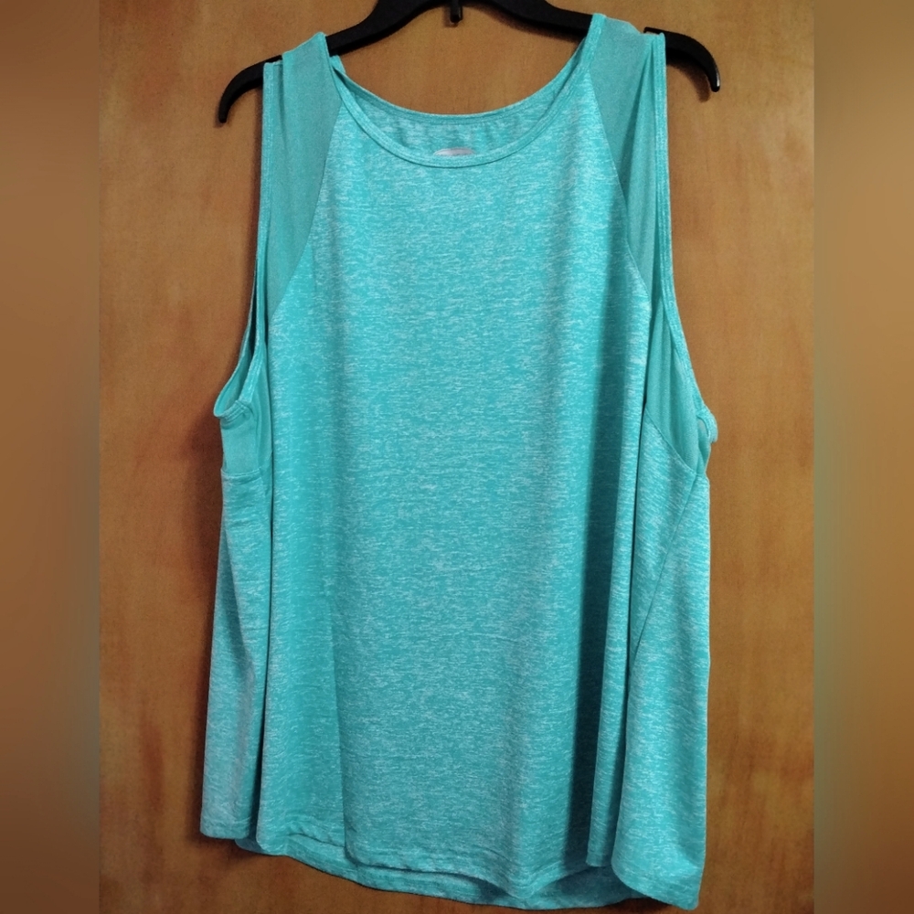 Women's Sleeveless Aqua Top 4xl